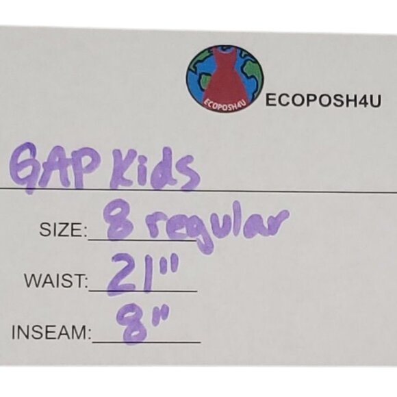 GAP Kids Boys Blue & White Check Shorts w Concealed Adjustable Waist 8 Regular - Picture 4 of 4